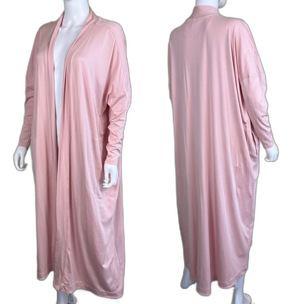 Athleta Women's Size S/M Pink Model Robe Long Line Dust Sweater Cardigan Slouchy